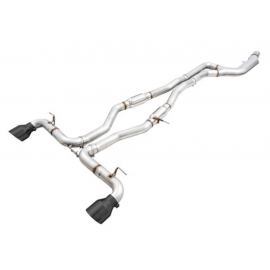 AWE 2020 Toyota Supra A90 Resonated Track Edition Exhaust - 5in Diamond Black Tips