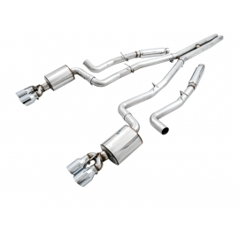 AWE Tuning 2015+ Dodge Challenger 6.4L/6.2L SC Track Edition Exhaust - Quad Chrome Silver Tips