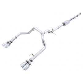 AWE Tuning 4th Gen GM 1500 5.3L 0FG Catback Split Rear Exit (w/ Bumper Cutouts) - Quad Chrome Tips