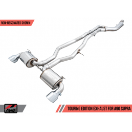 AWE 2020 Toyota Supra A90 Non-Resonated Touring Edition Exhaust - 5in Chrome Silver Tips