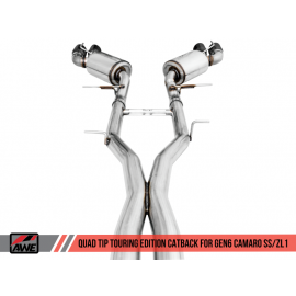 AWE Tuning 16-19 Chevy Camaro SS Non-Res Cat-Back Exhaust -Touring Edition (Quad Diamond Black Tips)