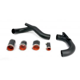 AMS Performance 08-15 Mitsubishi EVO X Lower I/C Pipe Kit for Stock Flange - Black Powder Coat