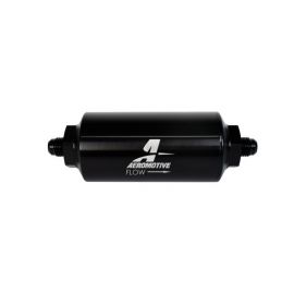 Aeromotive In-Line Filter - (AN-6 Male) 10 Micron Microglass Element Bright Dip Black Finish