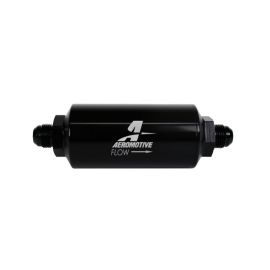 Aeromotive In-Line Filter - (AN -8 Male) 10 Micron Fabric Element Bright Dip Black Finish