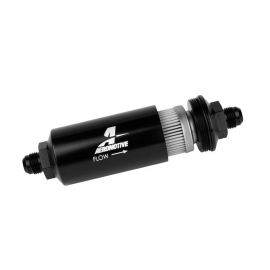 Aeromotive In-Line Filter - (AN -8 Male) 40 Micron Stainless Mesh Element Bright Dip Black Finish