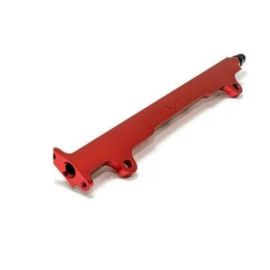 AMS Performance 08-15 Mitsubishi EVO X CNC Machined Aluminum Fuel Rail w/Pulsation Dampener - Red