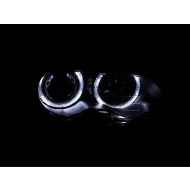 ANZO 2000-2003 BMW 3 Series E46 Projector Headlights w/ Halo Black