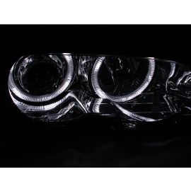 ANZO 2000-2003 BMW 3 Series E46 Projector Headlights w/ Halo Chrome