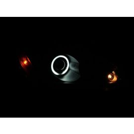 ANZO 2004-2007 Mitsubishi Lancer Projector Headlights w/ Halo Black (CCFL)