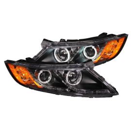 ANZO 2011-2013 Kia Optima Projector Headlights w/ Halo Black (CCFL)