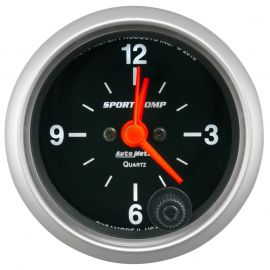 Autometer Sport-Comp 2-1/16in. 12 Hour Analog Clock Gauge