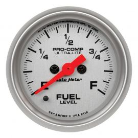 Autometer Ultra-Lite 52mm 0-280 ohm Adj Full Sweep Electronic Fuel Level Programmable Empty-Full Ga