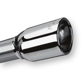 Borla Universal Polished Tip Single Oval Rolled Angle-Cut w/Clamp (inlet 2 1/4in. Outlet 3 5/8 x 2 1