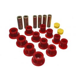 Energy Suspension 00-04 Ford Excursion 4WD / 99-04 F250/F350 4WD Red Front Leaf Spring Bushing Set