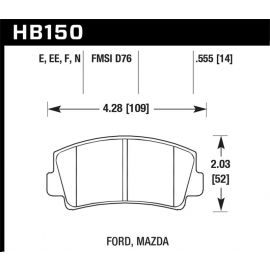 Hawk 79-84 Mazda B2000 / 70-74 RX-2 / 74-78 RX-4 / 79-85 RX-7 Blue 9012 Front Race Brake Pads