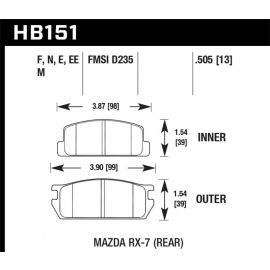 Hawk 81-85 Mazda RX-7 Blue 9012 Rear Race Brake Pads