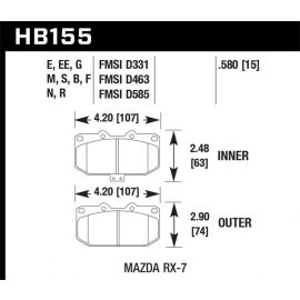 Hawk 86-95 Mazda RX-7 DTC-60 Race Front Brake Pads