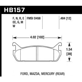 Hawk 89-93 Miata Blue 9012 Race Rear Brake Pads D458