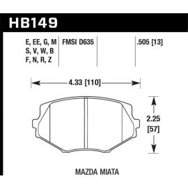 Hawk 94-00 Mazda Miata / 01-03 Miata w/ Standard Suspension DTC-60 Race Front Brake Pads (D635)