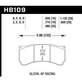 Hawk Alcon TA-6 / AP Racing CP5060-2/3/4/5ST / AP Racing CP5555 / Rotora FC6 DTC-70 Race Brake Pads