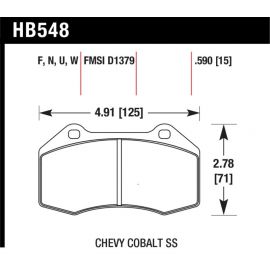 Hawk Renault Clio / Cobalt SS DTC-70 Front Brake Pads