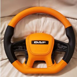 STEERING WHEEL For DAF XF 106 FLAT CUSTOM NEW LEATHER ORANGE + Variants buy in USA