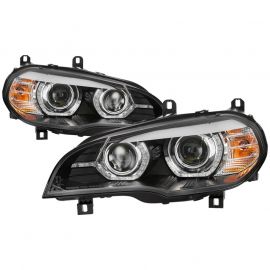 Spyder 07-10 BMW X5 E70 (HID Models Only) Projector Headlights - Black PRO-YD-BMWE7007-AFSHID-BK buy in USA