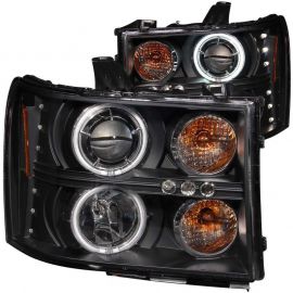 ANZO 2007-2013 Gmc Sierra 1500 Projector Headlights w/ Halo Black buy in USA