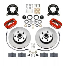 Wilwood Forged Dynalite-M Front Kit 11.30in 1 PC Rotor&Hub Red 1965-1969 Mustang Disc & Drum Spindle buy in USA