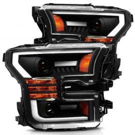 AlphaRex 15-17 Ford F-150 LUXX LED Projector Headlights Plank Style Black w/Activ Light/DRL buy in USA