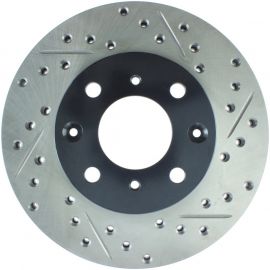 StopTech 96-00 Honda Civic DX/HX Coupe/90-00 Civic DX/LX Sedan Slotted & Drilled Left Front Rotor buy in USA