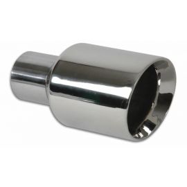 Vibrant 2.50in Inlet I.D. 3.50in Outlet O.D. Round Stainless Steel Tip (Double Wall Angle Cut) buy in USA