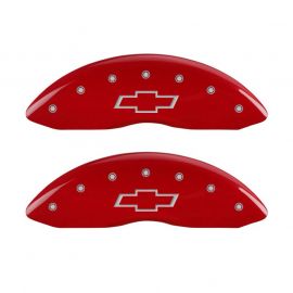 MGP 4 Caliper Covers Engraved Front & Rear Bowtie Red finish silver ch buy in USA