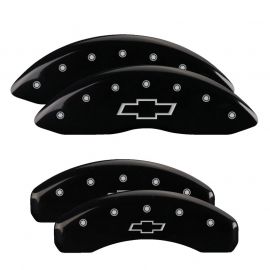 MGP 4 Caliper Covers Engraved Front & Rear Bowtie Black finish silver ch buy in USA