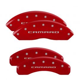 MGP 4 Caliper Covers Engraved Front & Rear Gen 5/Camaro Red finish silver ch buy in USA