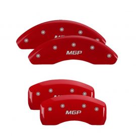 MGP 4 Caliper Covers Engraved Front & Rear MGP Red Finish Silver Characters for 2018 Toyota Camry buy in USA