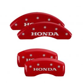 MGP 4 Caliper Covers Engraved Front & Rear MGP Red Power Coat Finish Silver Characters - Honda buy in USA