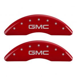 MGP 4 Caliper Covers Engraved Front & Rear GMC Red finish silver ch buy in USA