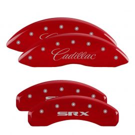 MGP 4 Caliper Covers Engraved Front & Rear GMC Red finish silver ch buy in USA