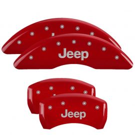 MGP 4 Caliper Covers Engraved Front & Rear JEEP Red finish silver ch buy in USA