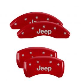 MGP 4 Caliper Covers Engraved Front & Rear JEEP Red finish silver ch buy in USA