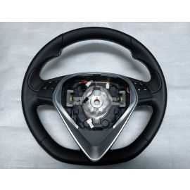 ALFA ROMEO GIULIETTA Leather Steering Wheel Flat Bottom White Stitch NEW buy in USA