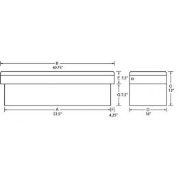 Tradesman Aluminum Economy Cross Bed Truck Tool Box (60in./Front Opening) - Black buy in USA