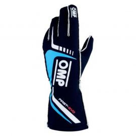 OMP First Evo Gloves Blu Navy/Ciano - Size S (Fia 8856-2018) buy in USA