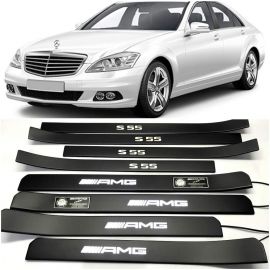 W221 AMG S65 Style S65 S500 S550 S600 Mercedes-Benz S Class Entrance mouldings LED Illuminated Door Sills Interior Trims buy in USA