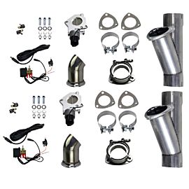 Granatelli 2.5in Aluminized Mild Steel Electronic Dual Exhaust Cutout w/Slip Fit & Band Clamp buy in USA