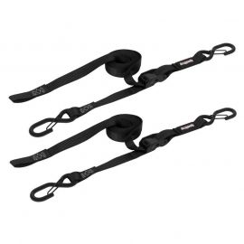 SpeedStrap 1In x 10Ft CAM-Lock Tie Down w/ Snap FtSFt Hooks (2 Pack) - Black buy in USA