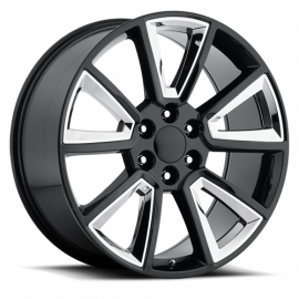 Chevrolet Tahoe Replica Wheels Gloss Black with Chrome Inserts Factory Reproductions FR 57 buy in USA