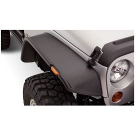 Bushwacker 07-18 Jeep Wrangler Flat Style Flares 2pc - Black buy in USA