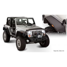 Bushwacker 07-18 Jeep Wrangler Flat Style Flares 4pc Fits 2-Door Sport Utility Only - Black buy in USA